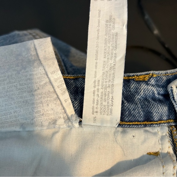 Zara TRG Denim Jeans Straight Leg Ripped High Rise Relaxed Sz 6 - Picture 7 of 9